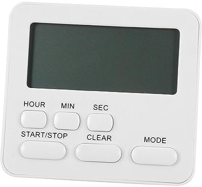 Alipis Silent Digital Countdown Timer Clock Magnetic Electronic Timer Alarm for Kitchen and Study Home Time Management White