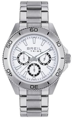 Breil, Collezione Challenge 3.0, Cronografo Uomo, Orologio Uomo con Bracciale in Acciaio, Resistente All'Acqua, Movimento al Quarzo, Cassa 42 mm, Chiusura con Pulsanti e Fermaglio di Sicurezza