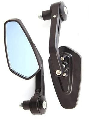 SAMWDK Lenkerendenspiegel Für MT07 Für MT09 Für MT10 Für XSR700 Für XSR900 Für YZF Für R125 7/8 '' 22mm Lenkerendspiegel Motorrad-Rückspiegel Motorradspiegel Rückspiegel Motorrad(Schwarz)