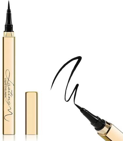 Boobeen Flüssiger Eyeliner, wasserfester Eyeliner-Stift mit Filzspitze, flüssige Tinte, um kühne Augen-Looks zu kreieren, glatter Auftrag, schwarz