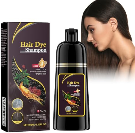 Hair Dye Shampoo, Natürliches Haarfärbeshampoo 3-In-1 Haarfarbe Haarfärbeshampoo Für Graues Haarfarbe Shampoo Für Graues Haar, Sofort-Haarfarben-Shampoo Instant Hair Color Für Männer Frauen (braun)
