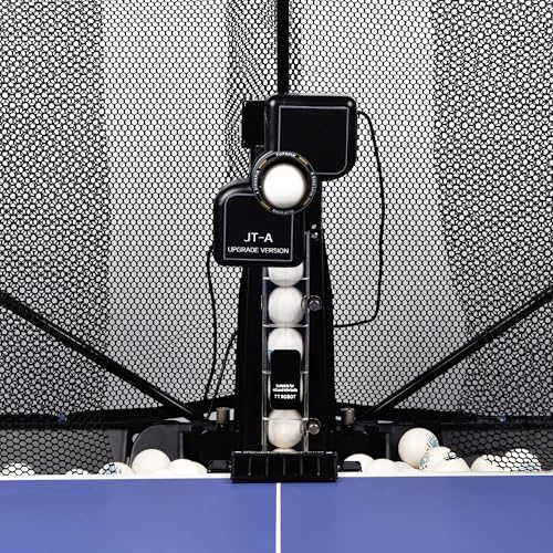 WAYMARK Robot da ping pong JT-A, robot da ping pong automatico con rete e 100 palline