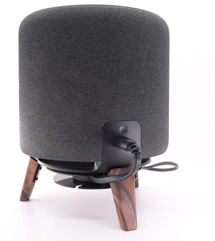 Desktop Speaker Stand for Echo Sub,Echo Studio and Homepod 2nd/1st gen, Wooden Desktop Mount (Black Walnut Legs)