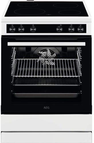 AEG Standherd mit Glaskeramik-Kochfeld 60 cm/Versenkknebel/Grillfunktion/A / CCB6206ABW
