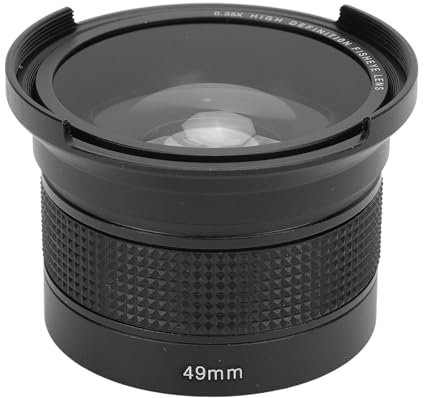 Fisheye Lens, Panoramic Macro Fisheye Lens, 0.35x Super Wide Angle, 2 in 1 Detachable Lens, AF IR Compatible (49mm)