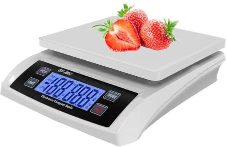 Digital Kitchen Scales 30kg with LCD Display Electronic Price Commercial Scale Food Scales for Meal Prep Baking Cooking Meat Bread Scale Rechargeable Kitchen Scales Food Weighing Scale(White)