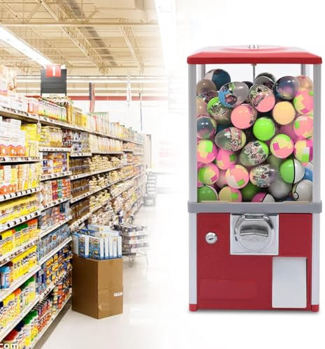 Capsules Vending Machine, Commercial Candy Gumball Machine, Automatic Capsule Vending Machine for Retail Stores, Round Capsules Bouncy Ball Dispenser for 4.5-5.5cm for Game Stores,White