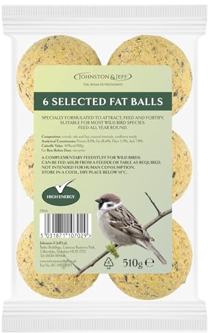 Johnston & Jeff 6 pack Selected Fat Balls Wild Bird Food Wildlife