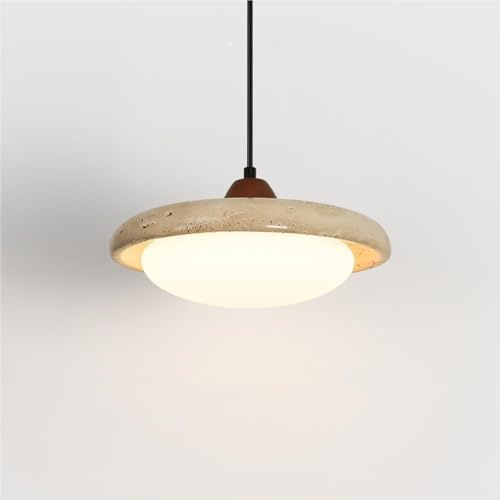 GWJKG Giapponese travertino Ciondolo Leggero Nordico Naturale Vetro sospeso Lampada a in Pietra Giallo Sospensione lampadario
