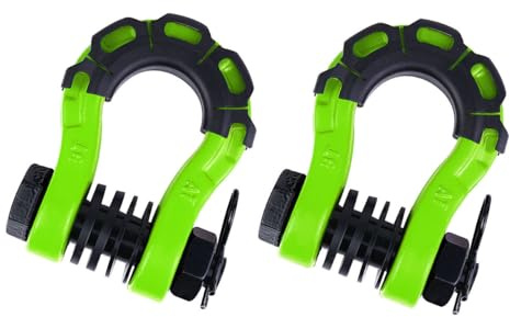 LgeQWWs 2 Piezas de grilletes con Anilla en D para Coche,Conector para Remolque de Coche,Piezas para cabrestante de Remolque,para Rover Discovery III IV L319 SUV,Green 3/4 8T One Box