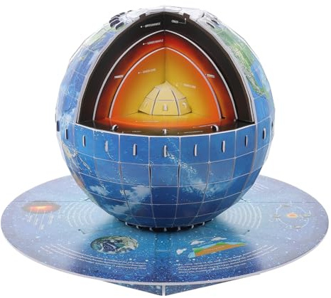 BESPORTBLE Globus-Puzzle, pädagogisches Erdstruktur-Modell für Teenager, DIY, Geographie, Lernen, interaktive Heimdekoration, sicheres Papiermaterial