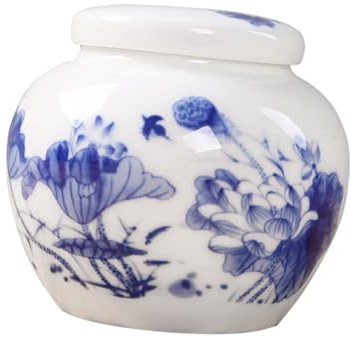 BAZEITFLOW Tarro de Porcelana Sellado con Tapa Envase Cerámico para Té Cereal y Especias Frasco Boticario Portátil y Decorativo para Alimentos Secos