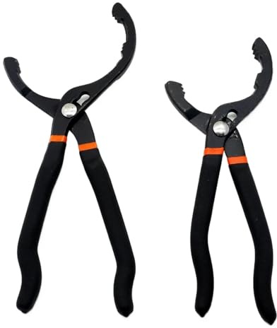 1 pince à filtre à huile automobile 10/12 pouces, clé de type collier, outil de démontage du filtre à huile, clé for élément filtrant for réparation de camions(12 Inch)