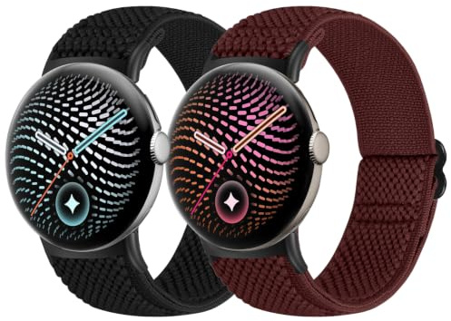 Yunshare Elastisches Armband Kompatibel mit Google Pixel Watch 4 3 41mm/Google Pixel 2 1 Uhrenarmband Dehnbares Verstellbares Armband aus Weichem Sport Nylon für Damen Herren