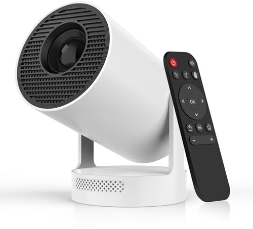 Mini Projector,Smart 4K 1080P Projector with WIFI 6 and Bluetooth 5.4,Auto Keystone,Portable Movie Projector for bedroom Home Cinema Compatible with TV Stick,iOS,Android,HDMI,Laptop