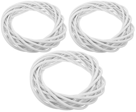 ULTECHNOVO 3pcs 20cm White Grapevine Wreath, Thickened Rattan Ring Base for Professional DIY Crafting, 8 Inch Wicker Wreath for Wedding Decor, Rustic Farmhouse Christmas Door Garland, Handmade