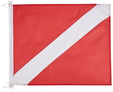 Drapeau de plongée sous-Marine – 19,7 x 24 Pouces, Drapeau de signalisation Diver Down, bannière Flottante Rouge | Marqueur de sécurité pour la plongée sous-Marine, Panneau de pour la pêche So