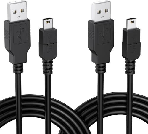 Demark 2 Pack Mini USB Cable 1M, USB 2.0 Type A to Mini B Data Sync Cord | Compatible with Blue Yeti, for GoPro Hero, for PS3 Controller, for Dash Cam & Camera, Charging & Data Sync