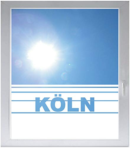 INDIGOS UG Sichtschutzfolie Glasdekorfolie Fensterfolie mit Motiv satiniert Blickdicht - w561 köln - 1000 mm Länge - 500 mm Höhe Streifen - selbstklebend - matt - für Fenster