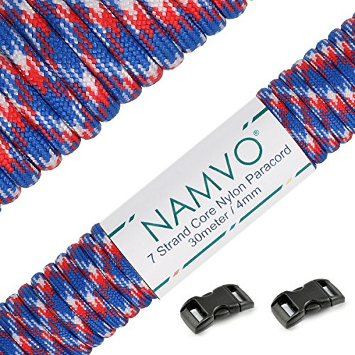 Namvo 550 Paracord Mil Spec Type III 7 strand parachute cord Total Length 100ft/30 Meters Spots/Stripes/Camouflage