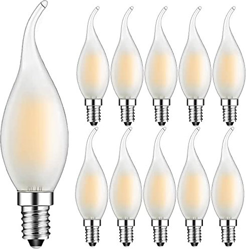 Suncan 10 Stück E14 Kerze Lampe Warmweiss, Leuchtmittel E14 C35 LED Lampe 4W, Warmweiß 2700K,Nicht Dimmbar, AC220V, für Kronleuchter Tischlampen Wandlampen