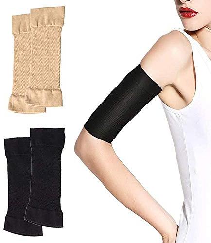 2 Paar Arm Slimming Shaper Arm Kompression Sonnenschutz Wrap Ärmel für Frauen Gewichtsverlust Oberarm Shaper hilft Arm Fett Toneup Arm Shaping Ärmel für Schönheit Frauen