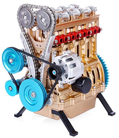 FADF Metall Motor Bausatz 4 Zylinder Motor Modell Bausatz Auto Motor Motorbaukasten Konstruktionsspielzeug