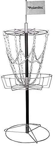 Polardisc Disc Golf Korb Silber 120 cm hoch Tragbar - Leicht zu montieren und zu bewegen – Frisbee Golf