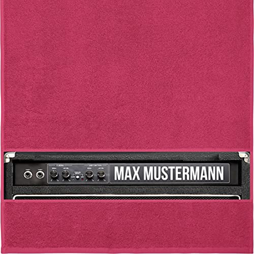 Manutextur Handtuch mit Namen - personalisiert - Motiv Verstärker - viele Farben & Motive - Dusch-Handtuch - Fuchsia - Größe 50x100 cm - persönliches Geschenk mit Wunsch-Motiv und Wunsch-Name