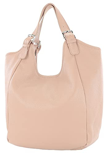 modamoda de T227 Damen Shopper Schultertasche Leder Large, handmade in Italy