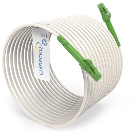 LC/APC auf LC/APC Stecker, 20M OS2 Simplex 3.0mm LWL Glasfaser-Kabel, FTTH | Leicht verlegbares LSZH-Patchkabel mit präzisen LC/APC-Steckern, ideal für kompakte Gewerbebereichen Glasfaser-Modem