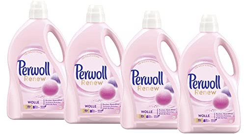 Perwoll Renew Wolle Flüssigwaschmittel (4 x 42 Wäschen), Feinwaschmittel für Wolle, Kaschmir & Seide, Wollwaschmittel glättet Fasern & verhindert Knötchen