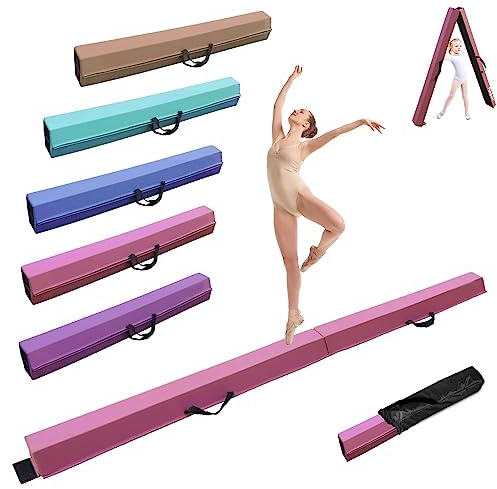 SportBob schwebebalken Kinder Schwebebalken klappbar Balken Gymnastik 300cm PU Leder schwebebalken für zuhause balancierbalken Balance Beam Training Beam für Kinder, Fitness/Training/Turnen