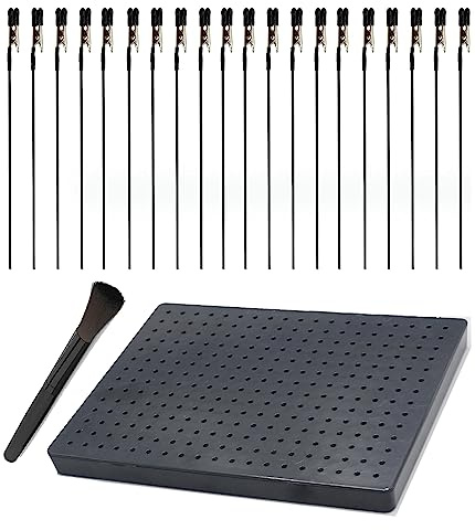 Spray Paint Clamps,Airbrush Kit for Model Painting, Model Making Tool, Painting Stand Base and 20 Pcs Alligator Clip Holder Stand for Hobby (20 * 15cm Black)