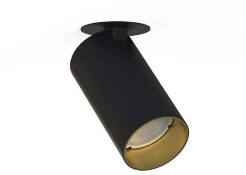 Spot Lampe Decke Unterputz B: 55 mm Lochdurchmesser: 35 mm GU10 in Schwarz Gold verstellbar Modern Deckenspot Deckenleuchte Wohnzimmer Flur Küche