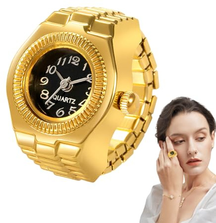 Wpsagek Fingeruhr, Uhrenring | Herren-Fingeruhr | Elastische Retro-Fingeruhr für Männer und Frauen, Partybevorzugung, Alltagskleidung, Weihnachten, Valentinstag, Geburtstag, Abschlussfeier