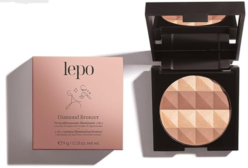 LEPO Diamond Bronzer, 2-in-1 Bräunungspuder Nr. 20 Gold, mit Jojoba-Öl und Rosskastanienextrakt