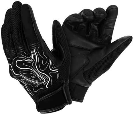Atmungsaktive Fahrradhandschuhe – rutschfeste Handschuhe, PU-Leder, Fahrradhandschuhe, Touchscreen-kompatibel, rutschfest, atmungsaktive Handschuhe zum Radfahren