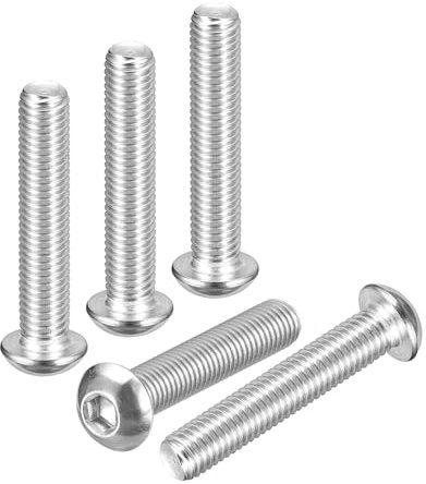 DTGN M10-1.5x55mm Linsenkopfschrauben mit Innensechskant - 10er Pack - Gut für Rennrad, Mountainbike, Auto, Motorrad - 304 Edelstahl weiß lackiert - Sechskant-Antriebsbefestigungen