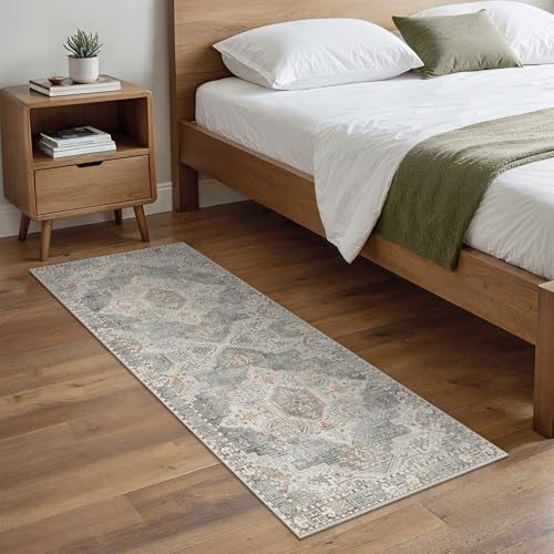 BEIMO Tapis Couloir 80x200 cm, Tapis Vintage Boho Lavable, Antidérapant, Durable et sans Peluches, pour Entrée, Cuisine, Chambre