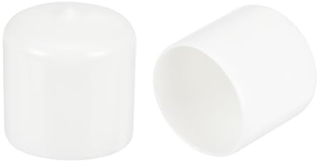 sourcing map 4pcs 31mm(1 1/4) Rubber End Caps, Round Vinyl Plug Insert Plastic End Caps for Tubing, Fence, Pipe Post, Furniture, Railing, White