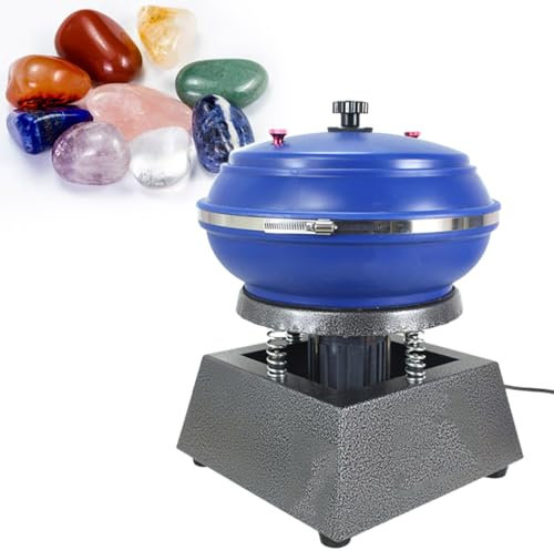 GESAIDES Buratto Vibrante Elettrico Buratto Vibrante per Rocce Buratto per Ciotola Macchina lucidatrice per lucidatura a Vibrazione per Gioielli, lucidatrice Industriale per impieghi Gravosi,6.2L
