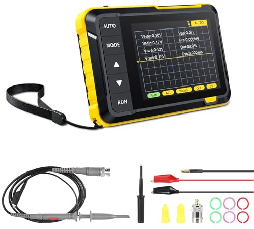 Handheld Oszilloskop, Kethvoz Labor-Oszilloskop 200kHz, 8-Zoll Display, 2.5 MS/s Tragbares Oscilloscope mit Auto/Normal/Single Trigger Funktionen für Entwicklung, Reparatur, Laborschulungen