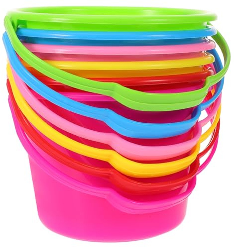 ifundom Children S Plastic Beach Buckets Set Lightweight Sandcastle Building Toys with Handles Portable Outdoor Play Buckets for Backyard Park and Pool Fun