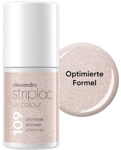 alessandro Striplac Peel-Off UV Gel Nagellack, Shimmer Shower Shimmer | Hochpigmentierter UV Gel Nagellack, bis zu 15 Tage Halt, kratzfest, acetonfrei & abziehbar, HEMA-frei & vegan