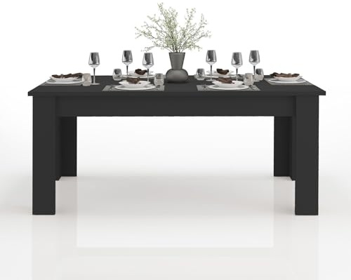 WHOUS Tavolo Allungabile JESI per Sala da Pranzo e Soggiorno, Estensibile da 140 a 190 cm, Tavolo Cucina per 6-8 Persone, Antracite Opaco