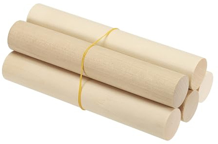 PATIKIL 1 X 6 Varillas De Madera De 5 Pulgadas 5 Pcs Clavijas De Madera Para Manualidades Color Natural