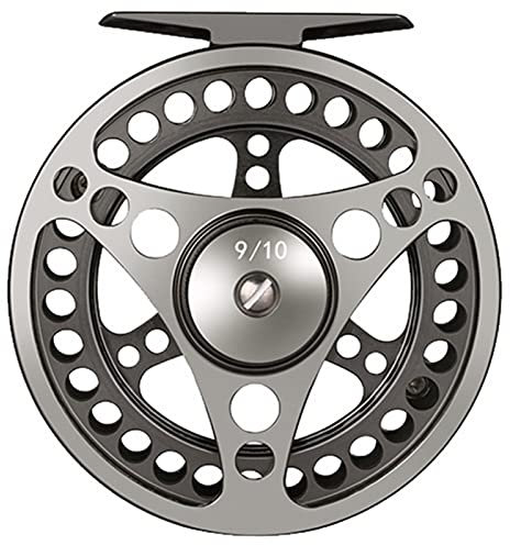 Fliegenrolle,Fliegenfischerrolle Fliegenfischen Rolle 3/4 5/6 7/8 9/10 WT 2 + 1BB CNC -Machined Links/rechts großer Laube Fly Wheel Ersatzspule Angelgerät(910 Fly Reel)