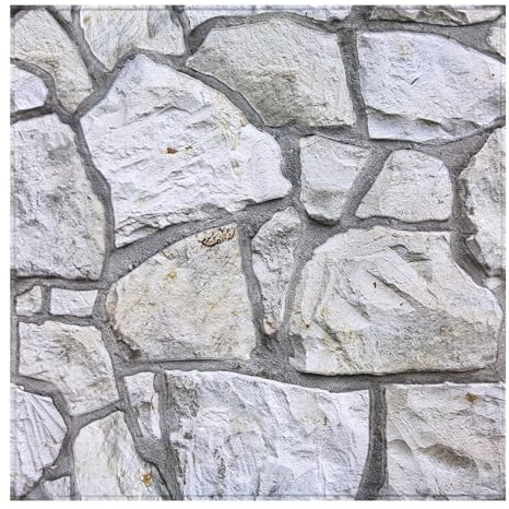 SMOOSTIKC 3D Faux Stone Wall Panels Peel and Stick, 10 Pcs 11.8 x 11.8, Stone-Look Textured Wall Sticker, Ultra-Light Thin PVC Fake Stone Wall Covering Tiles for Quick DIY, Whitewash Grey