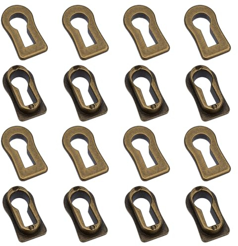 BENECREAT 16 x Schlüssellochabdeckung Aus Zinklegierung. Schlüsselloch Einsatzschild Antike Möbelbeschläge Für Schränke Tür Kommode Schubladen Schreibtischmöbel Hardware Bronze